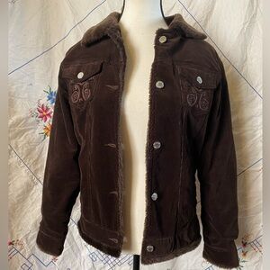 SOLD! 90s Y2K VINTAGE MILLY CORDUROY FAUX FUT JACKET